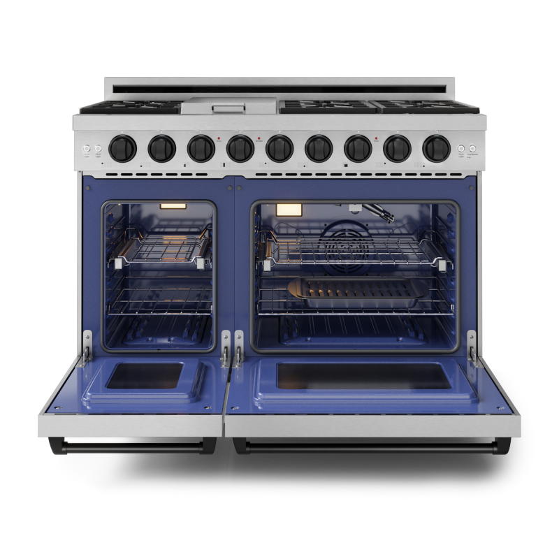 48 Inch Professional Gas Range With Pro-style Knobs In Stainless Steel/black Gordon Ramsay Series RSG48EBLK