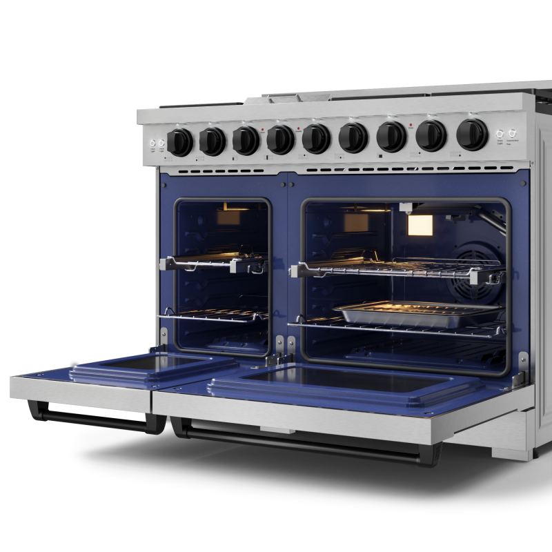 48 Inch Professional Gas Range With Pro-style Knobs In Stainless Steel/black Gordon Ramsay Series RSG48EBLK