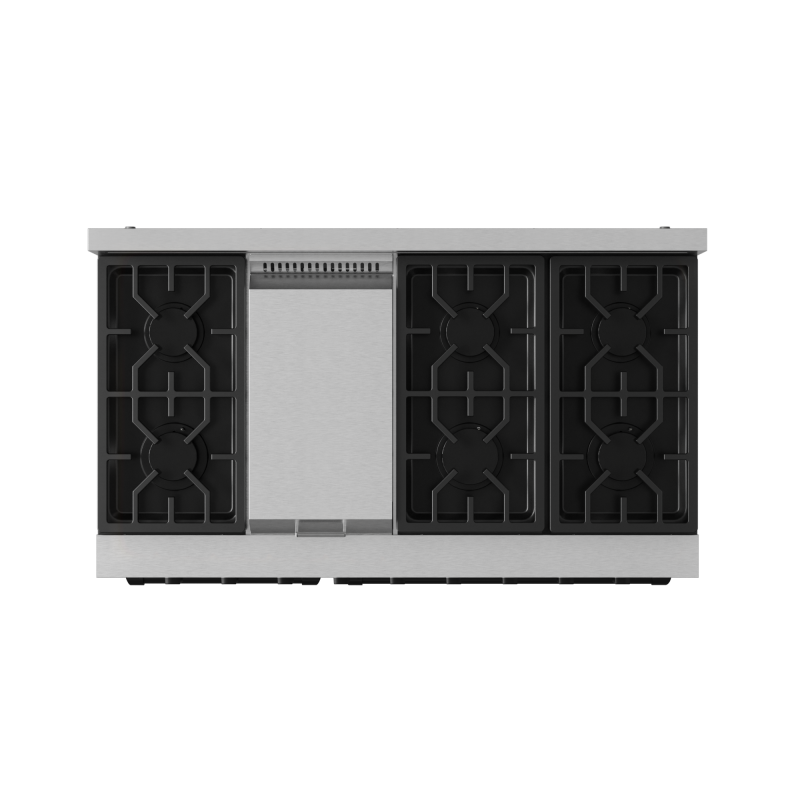48 Inch Professional Gas Range With Pro-style Knobs In Stainless Steel/black Gordon Ramsay Series RSG48EBLK