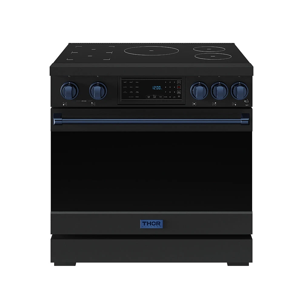 36 Inch Professional Induction Range With Tilt Panel Touch Control In Black And Blue Gordon Ramsay Series RSI36BBLU