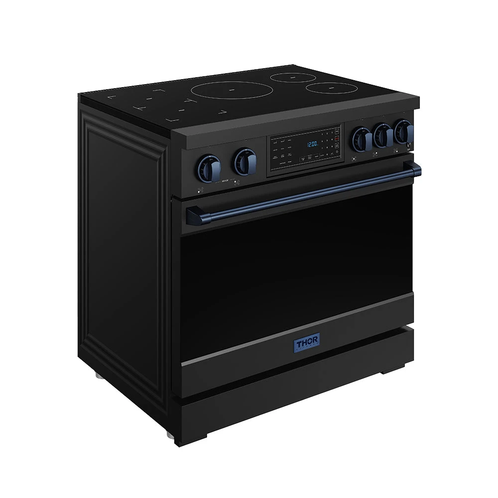 36 Inch Professional Induction Range With Tilt Panel Touch Control In Black And Blue Gordon Ramsay Series RSI36BBLU