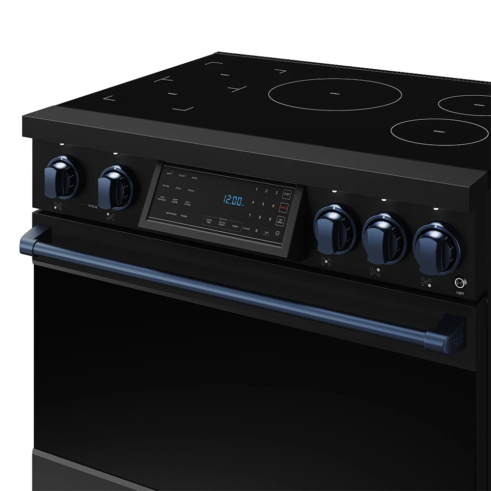 36 Inch Professional Induction Range With Tilt Panel Touch Control In Black And Blue Gordon Ramsay Series RSI36BBLU
