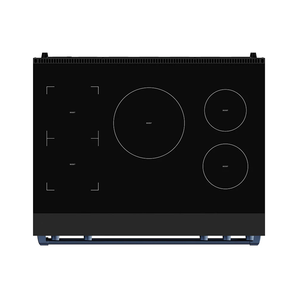 36 Inch Professional Induction Range With Tilt Panel Touch Control In Black And Blue Gordon Ramsay Series RSI36BBLU