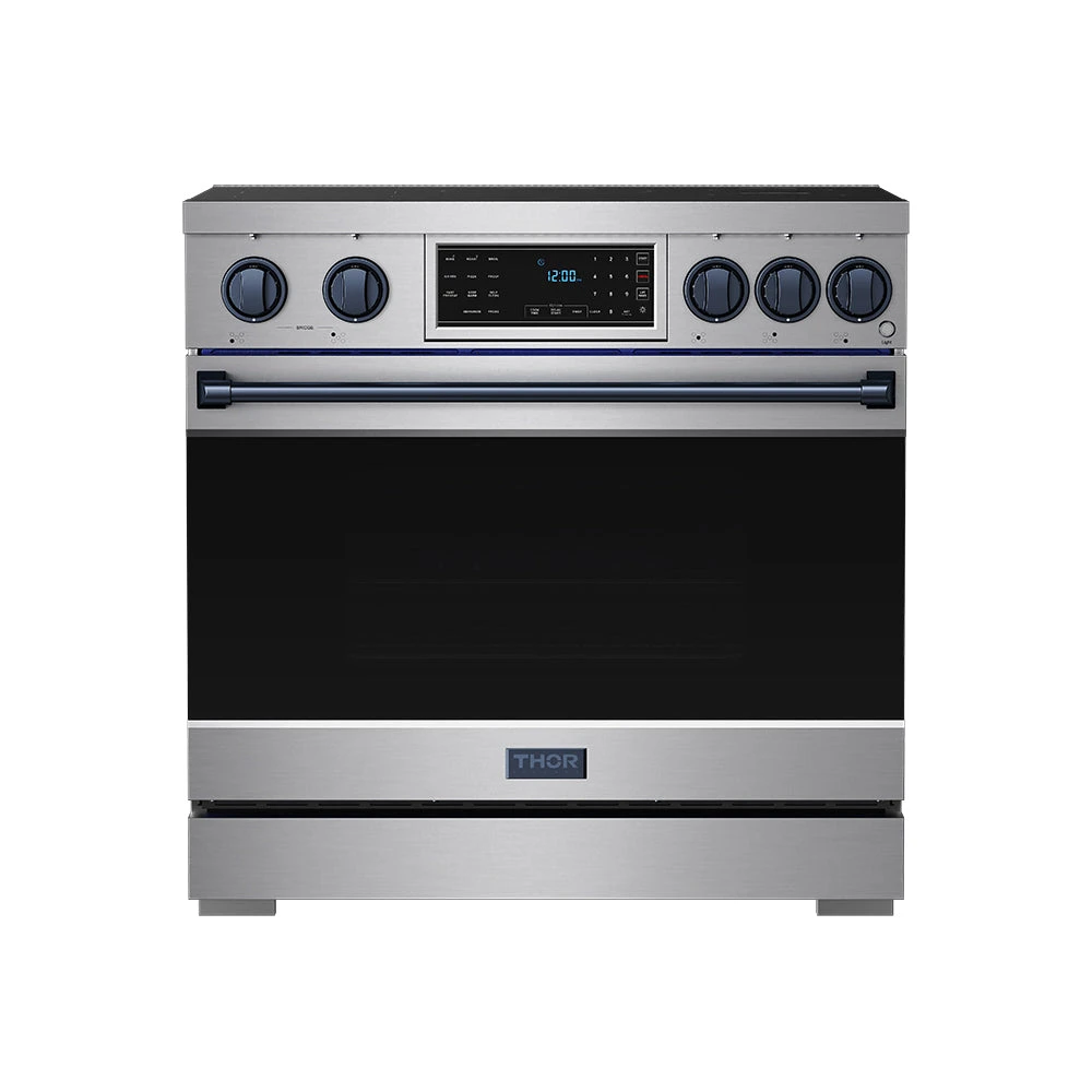 36 Inch Professional Induction Range With Tilt Panel Touch Control In Stainless Steel And Blue Gordon Ramsay Series RSI36BLU