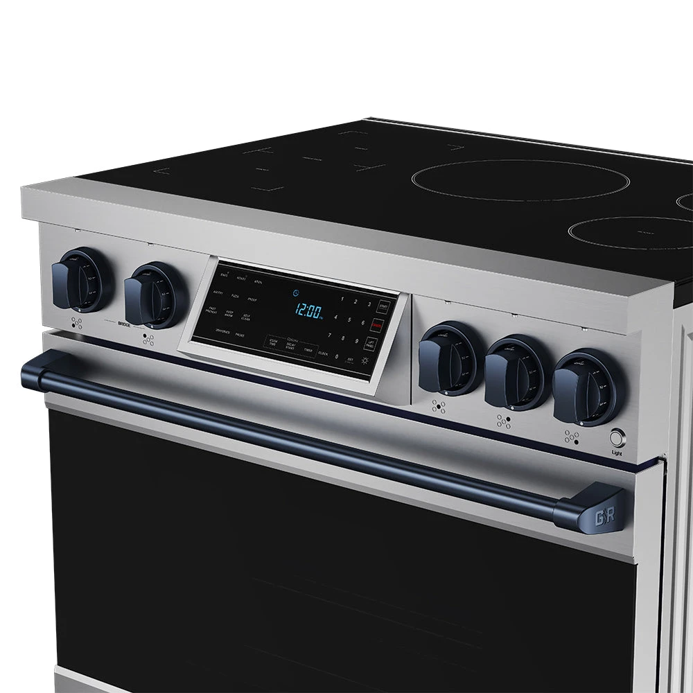 36 Inch Professional Induction Range With Tilt Panel Touch Control In Stainless Steel And Blue Gordon Ramsay Series RSI36BLU