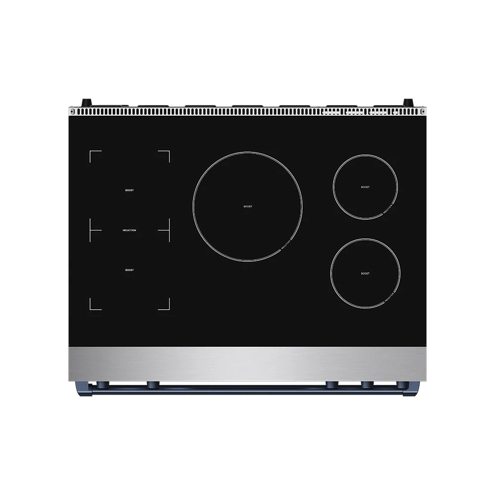 36 Inch Professional Induction Range With Tilt Panel Touch Control In Stainless Steel And Blue Gordon Ramsay Series RSI36BLU