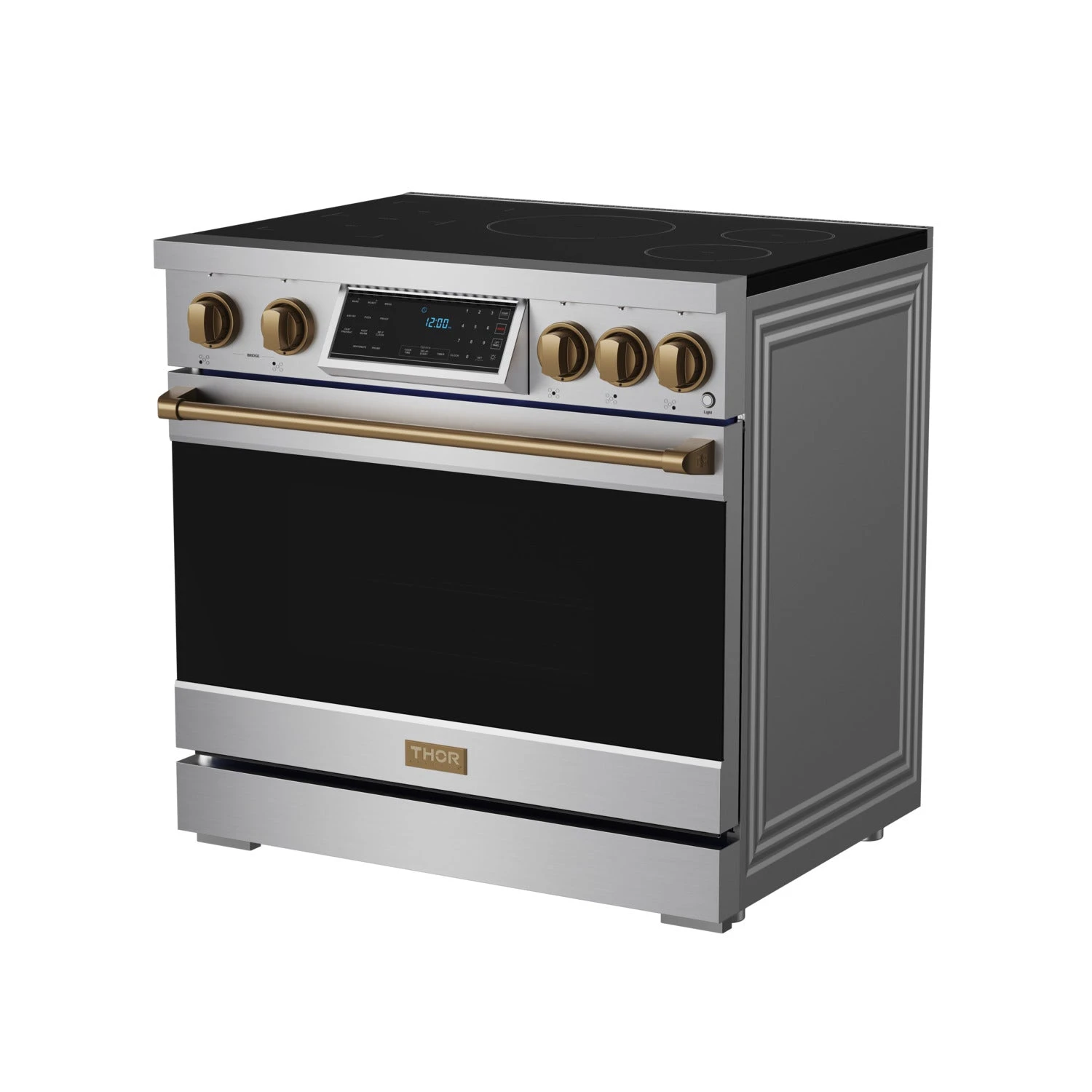 36 Inch Professional Induction Range With Tilt Panel Touch Control In Stainless Steel And Bronze Gordon Ramsay Series RSI36BRZ