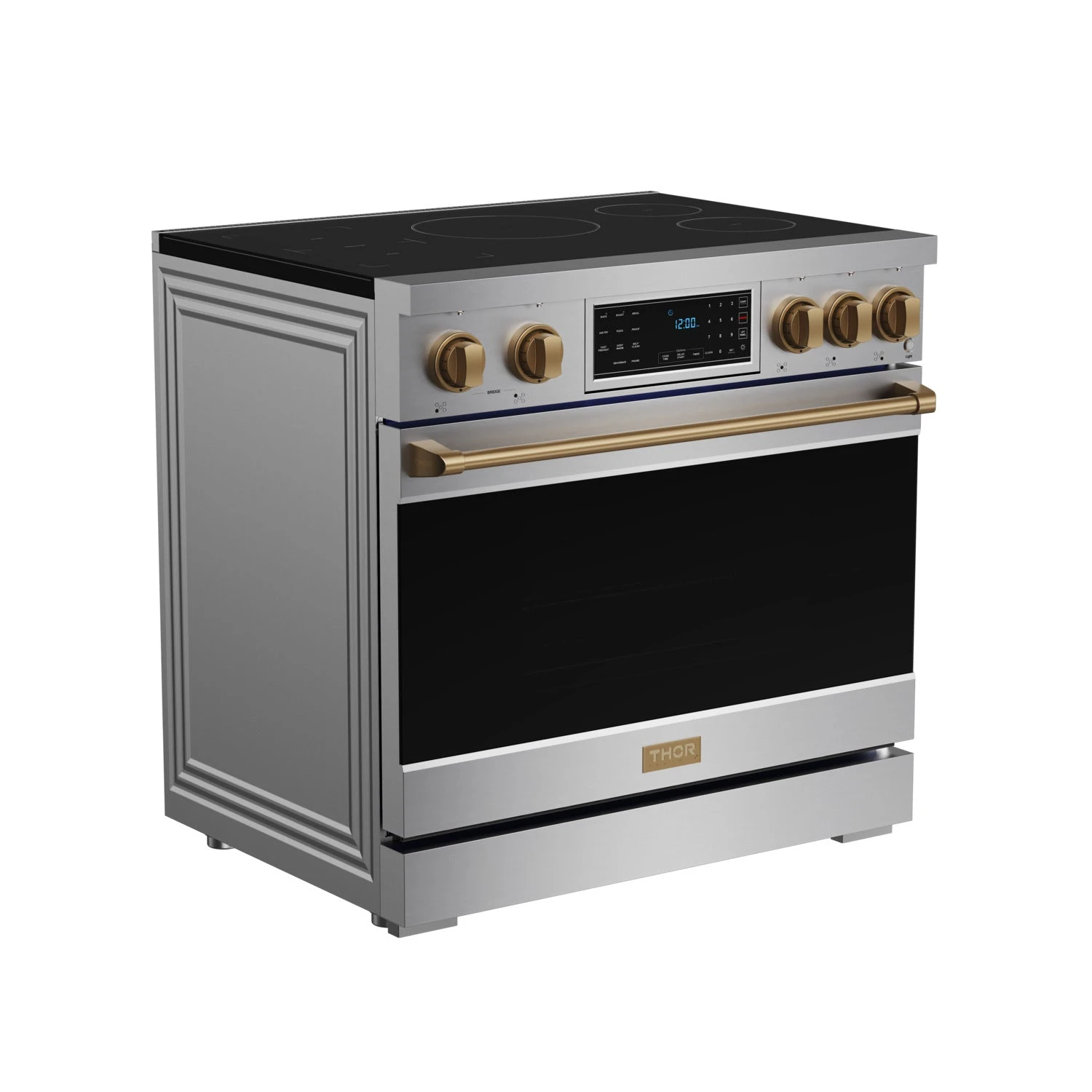 36 Inch Professional Induction Range With Tilt Panel Touch Control In Stainless Steel And Bronze Gordon Ramsay Series RSI36BRZ