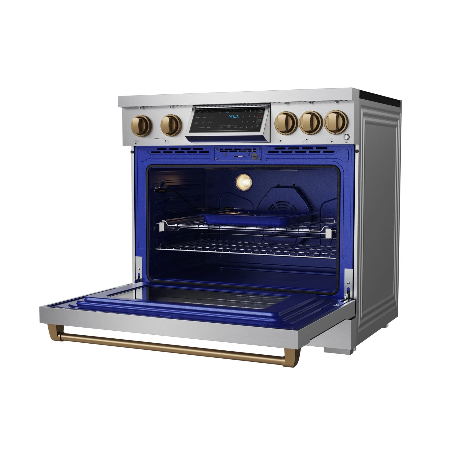 36 Inch Professional Induction Range With Tilt Panel Touch Control In Stainless Steel And Bronze Gordon Ramsay Series RSI36BRZ