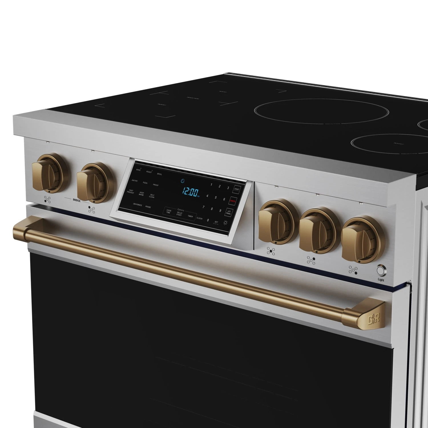 36 Inch Professional Induction Range With Tilt Panel Touch Control In Stainless Steel And Bronze Gordon Ramsay Series RSI36BRZ