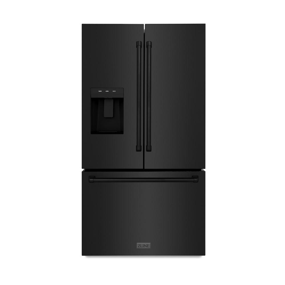 36in. 28.9 cu. ft. Standard-Depth French Door External Water Dispenser Refrigerator with Dual Ice Maker in Black Stainless Steel RSMW36BS