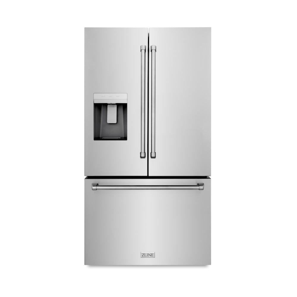36in. 28.9 cu. ft. Standard-Depth French Door External Water Dispenser Refrigerator with Dual Ice Maker in Fingerprint Resistant Stainless Steel RSMW36