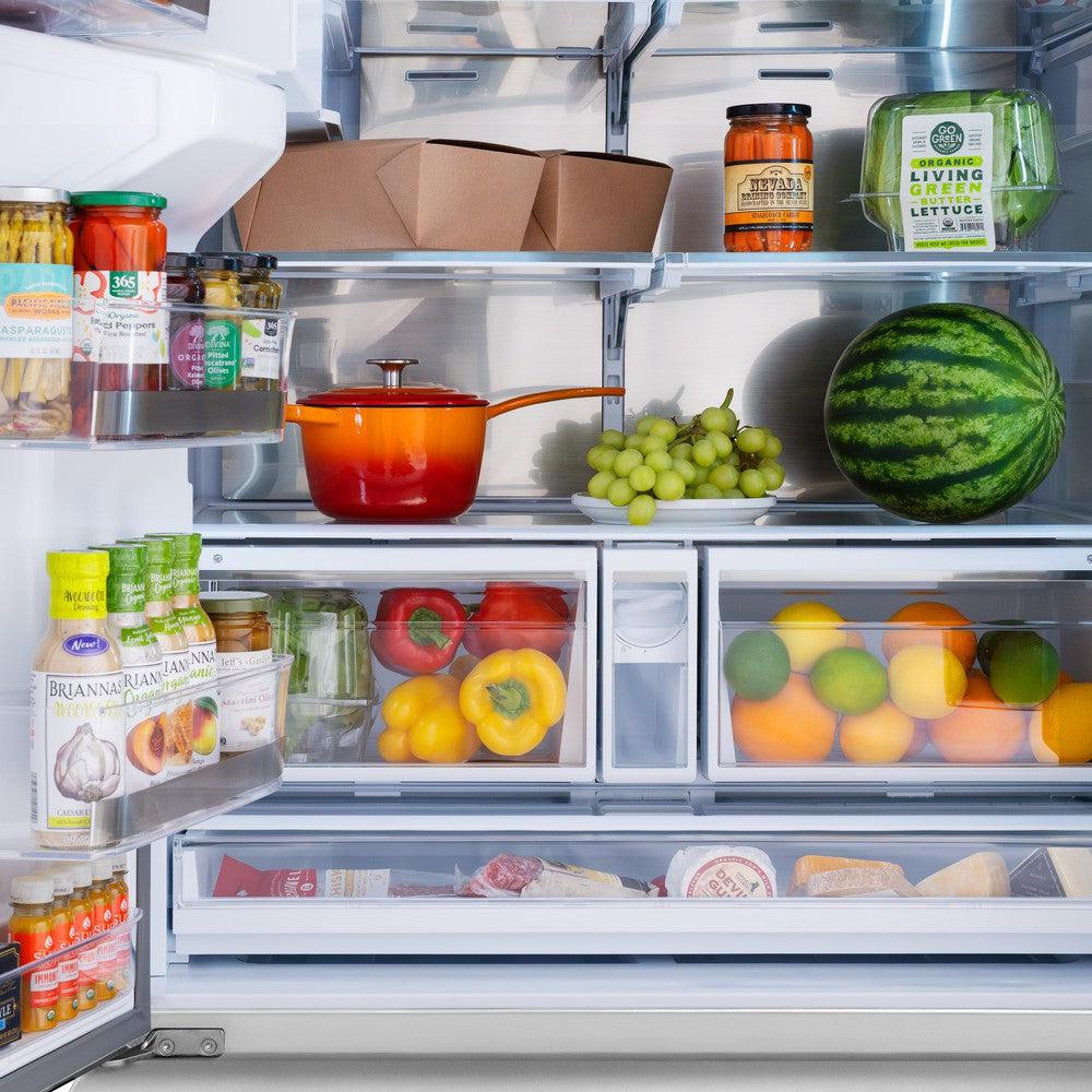 36in. 28.9 cu. ft. Standard-Depth French Door External Water Dispenser Refrigerator with Dual Ice Maker in Fingerprint Resistant Stainless Steel RSMW36