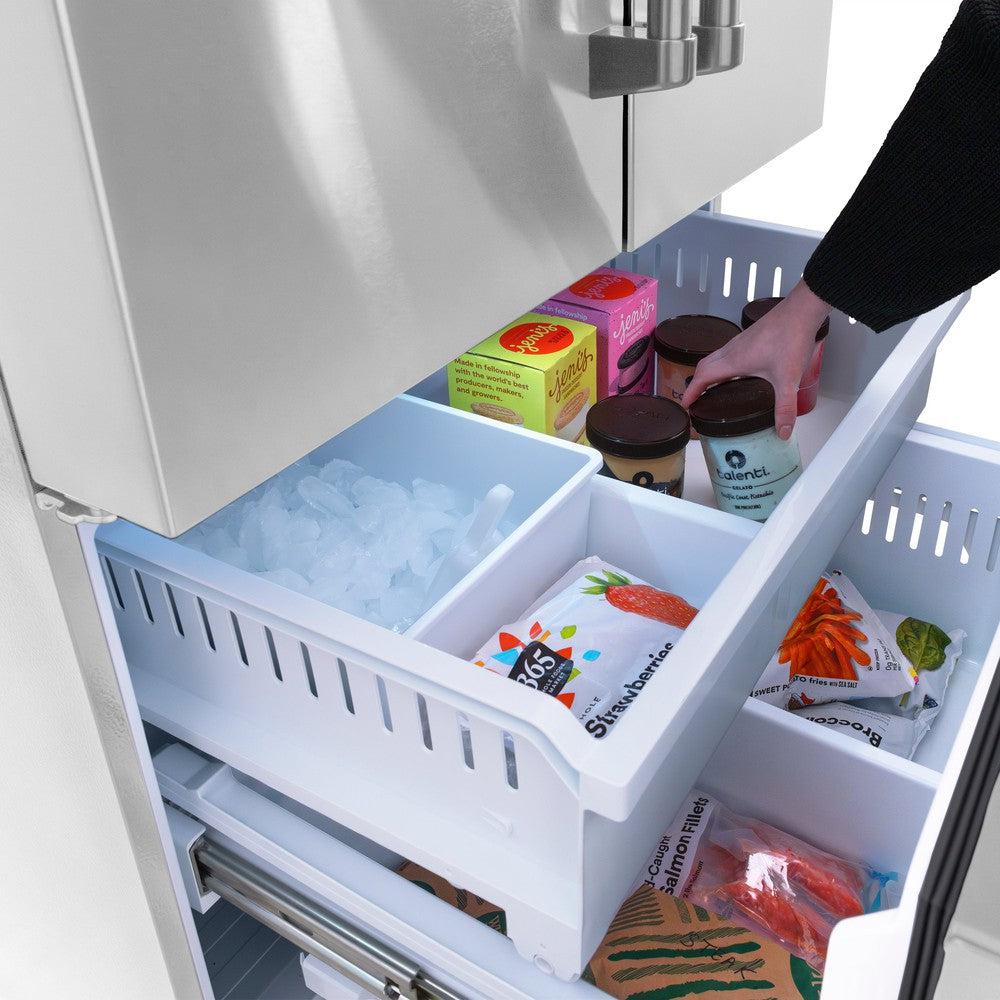 36in. 28.9 cu. ft. Standard-Depth French Door External Water Dispenser Refrigerator with Dual Ice Maker in Fingerprint Resistant Stainless Steel RSMW36
