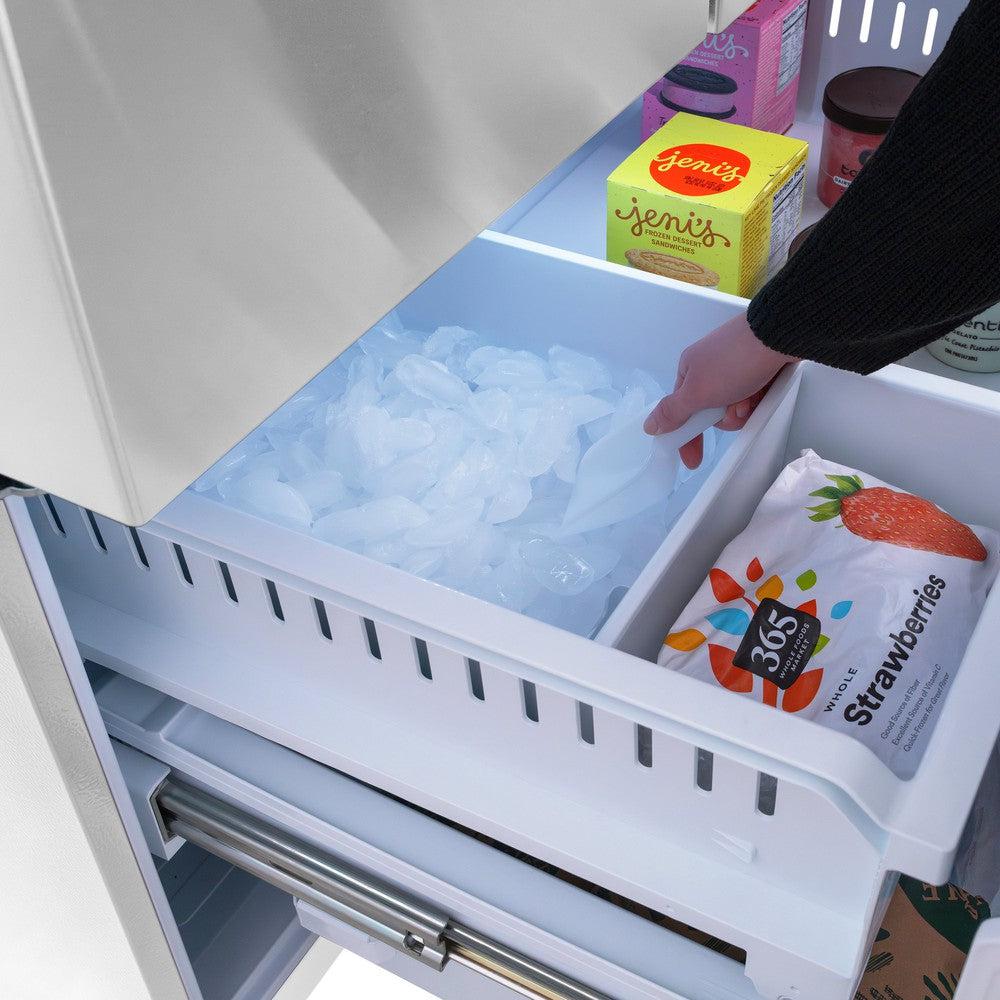 AutographEdition 36 in. 28.9 cu. ft. Standard-Depth French Door External Water Dispenser Refrigerator with Dual Ice Maker in Fingerprint Resistant Stainless Steel and Champagne Bronze Square  RSMZW36FCB