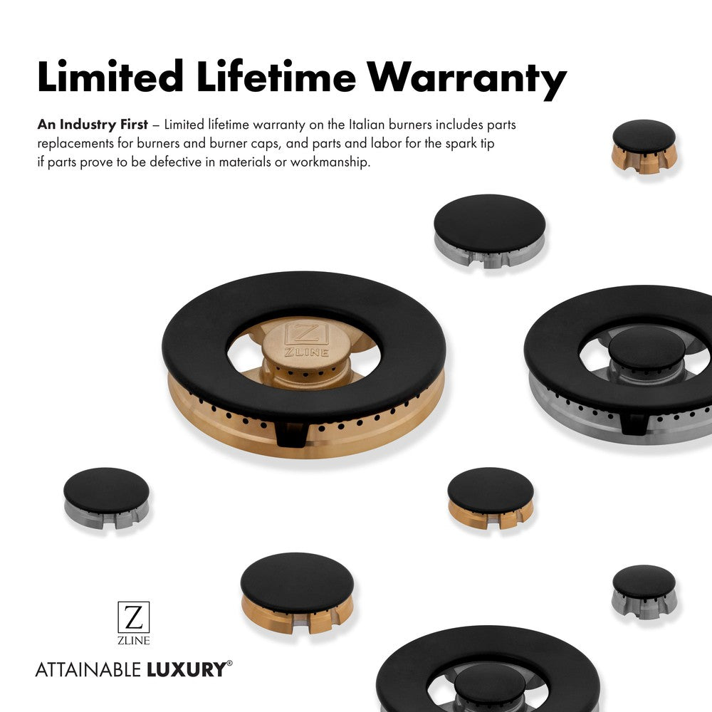 36" Porcelain Gas Stovetop with 6 Gas Brass Burners RTBBR36