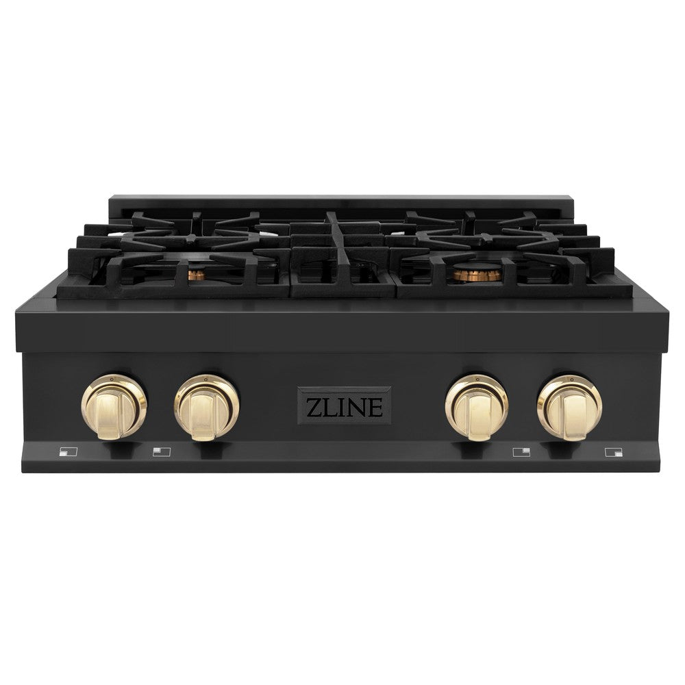 Autograph Edition 30" Porcelain Rangetop with 4 Gas Burners and Gold Accents RTBZ30G