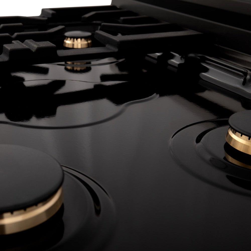Autograph Edition 30" Porcelain Rangetop with 4 Gas Burners and Gold Accents RTBZ30G
