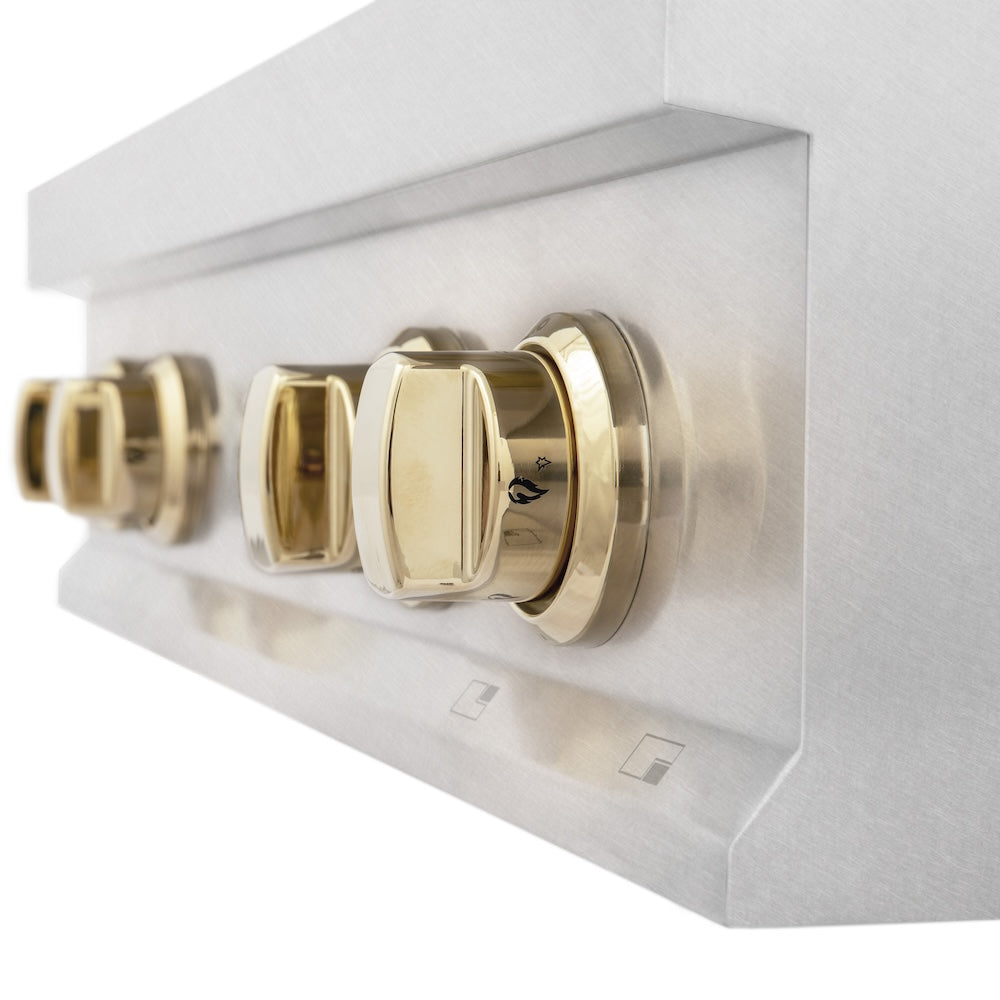 Autograph Edition 30" Porcelain Rangetop with 4 Gas Burners and Gold Accents RTSZ30G