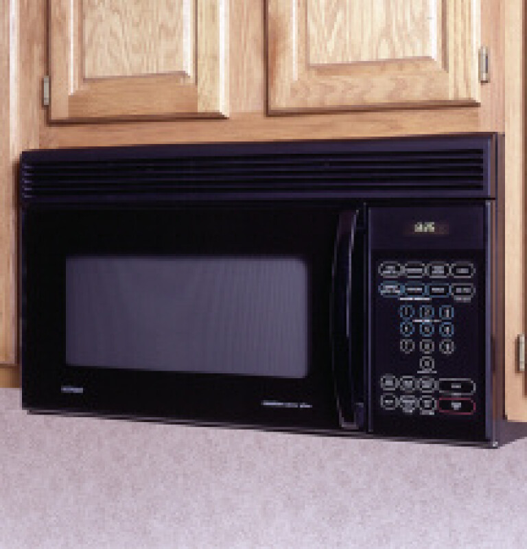 Hotpoint 1.3 Cu.Ft. Capacity  Counter Saver Plus Over-the-Range Microwave Oven with Interactive Display System Black RVM1325BW Picture 1