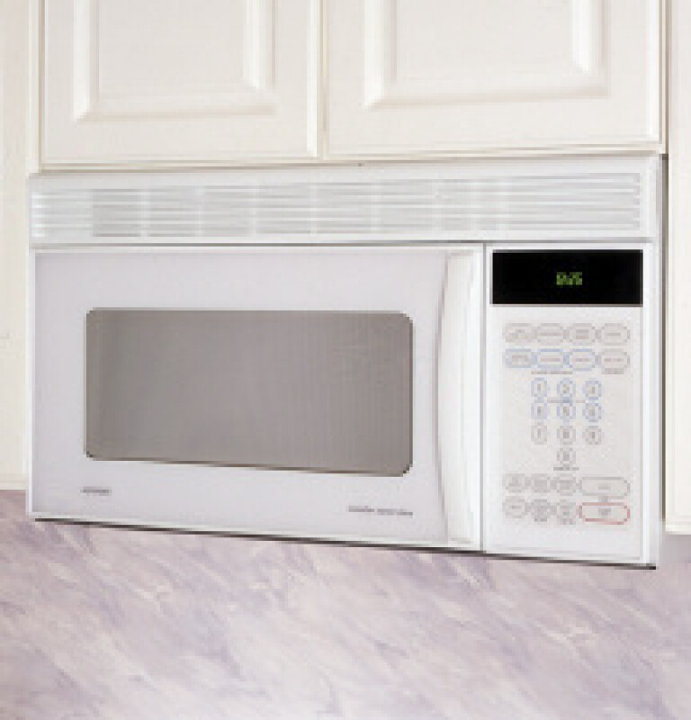 Hotpoint 1.3 Cu.Ft. Capacity  Counter Saver Plus Over-the-Range Microwave Oven with Interactive Display System White RVM1325WW Picture 1