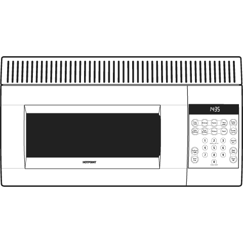 Hotpoint® 1.4 Cu. Ft. Over-the-Range Microwave Oven RVM1435BJ