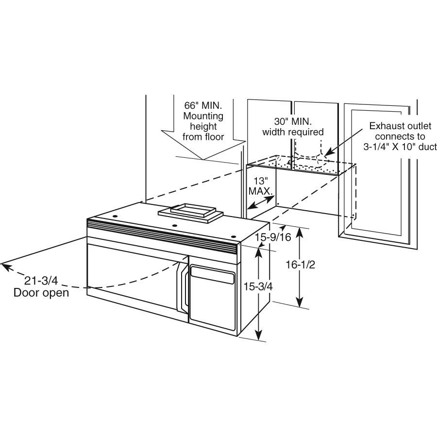 Hotpoint® 1.4 Cu. Ft. Over-the-Range Microwave Oven RVM1435BJ