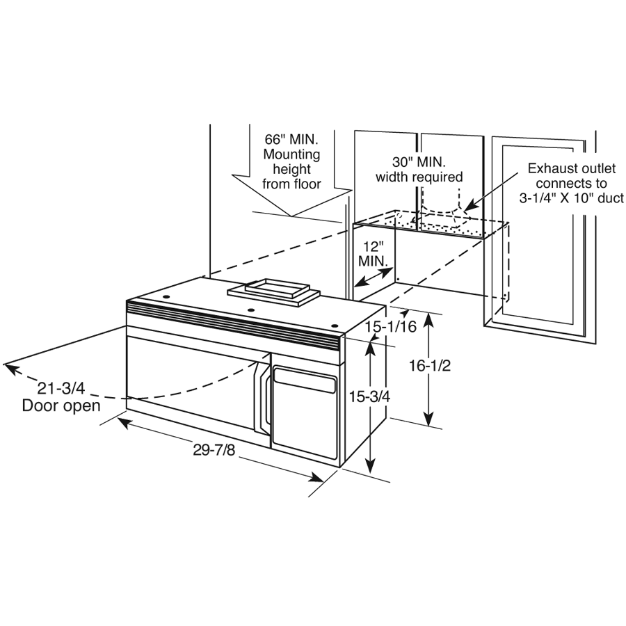 Hotpoint® 1.5 Cu. Ft. Over-the-Range Microwave Oven RVM1535DMBB