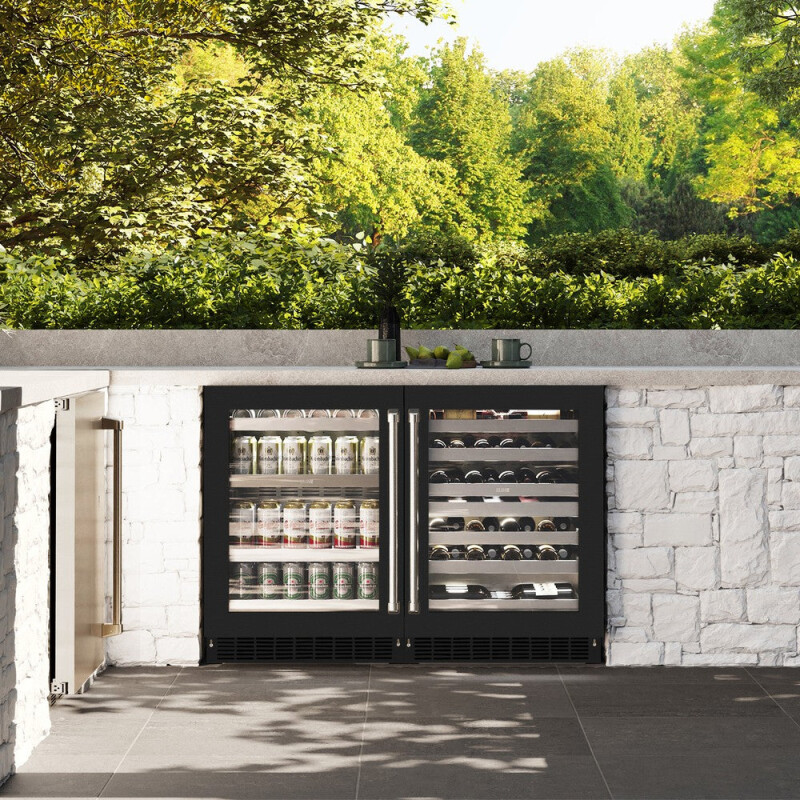 ZLINE 24 in. Touchstone Dual Zone 44 Bottle Wine Cooler With Black Matte Glass Door (RWDO-BLM-24) RWDOBLM24