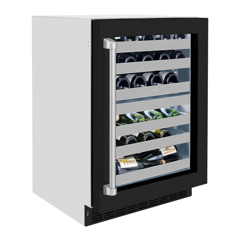 ZLINE 24 in. Touchstone Dual Zone 44 Bottle Wine Cooler With Black Matte Glass Door (RWDO-BLM-24) RWDOBLM24