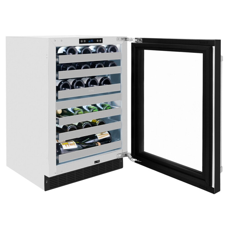 ZLINE 24 in. Touchstone Dual Zone 44 Bottle Wine Cooler With Black Matte Glass Door (RWDO-BLM-24) RWDOBLM24