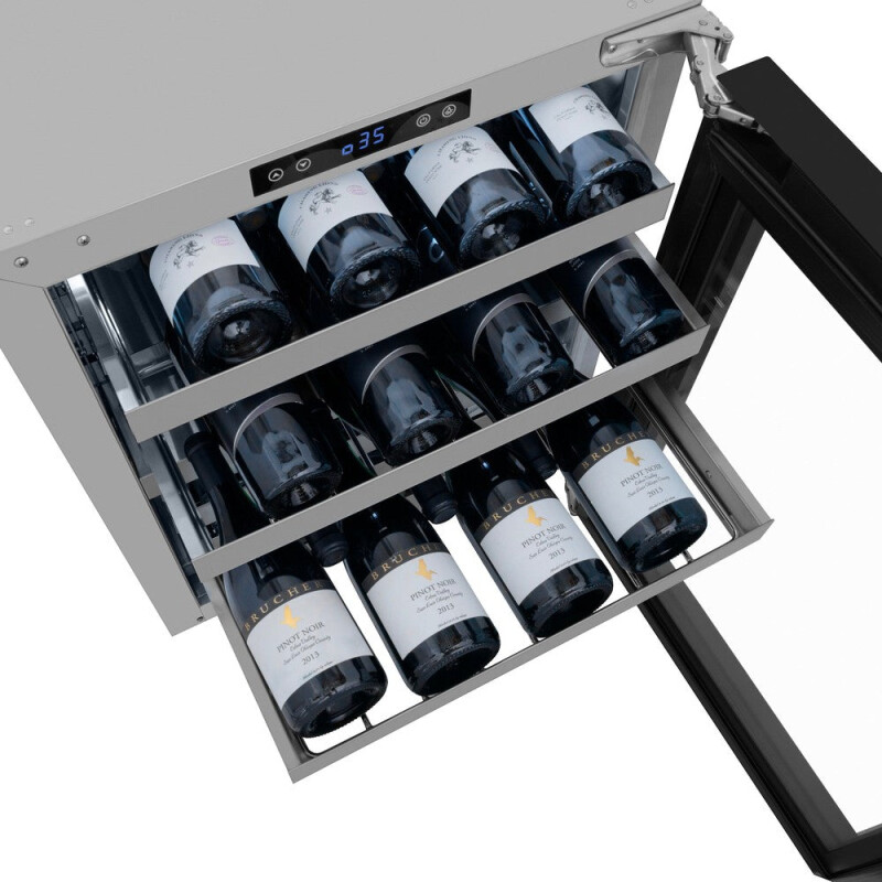 ZLINE 24 in. Touchstone Dual Zone 44 Bottle Wine Cooler With Black Matte Glass Door (RWDO-BLM-24) RWDOBLM24