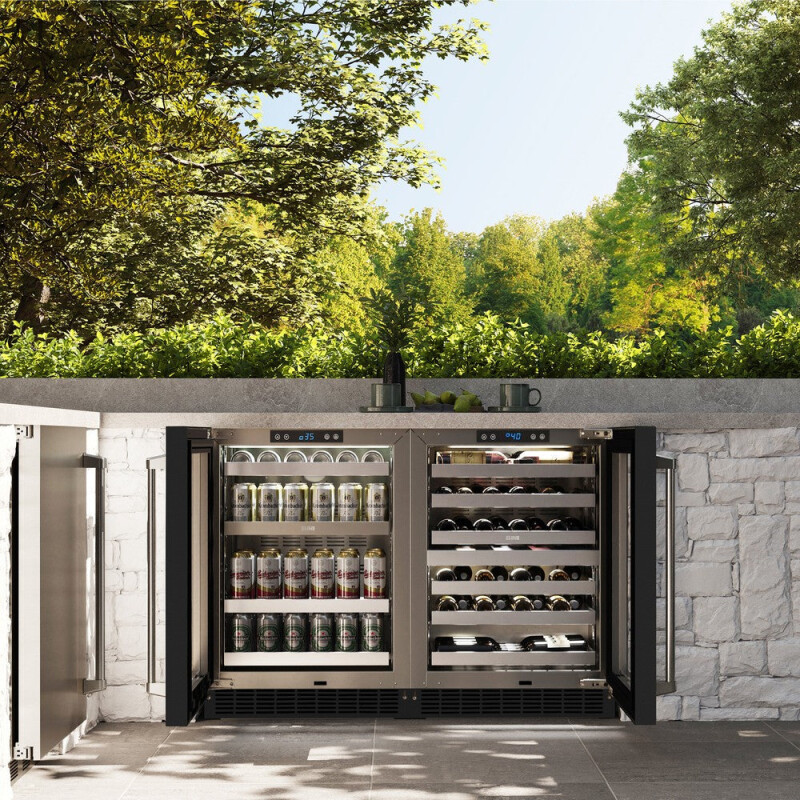 ZLINE 24 in. Touchstone Dual Zone 44 Bottle Wine Cooler With Black Matte Glass Door (RWDO-BLM-24) RWDOBLM24