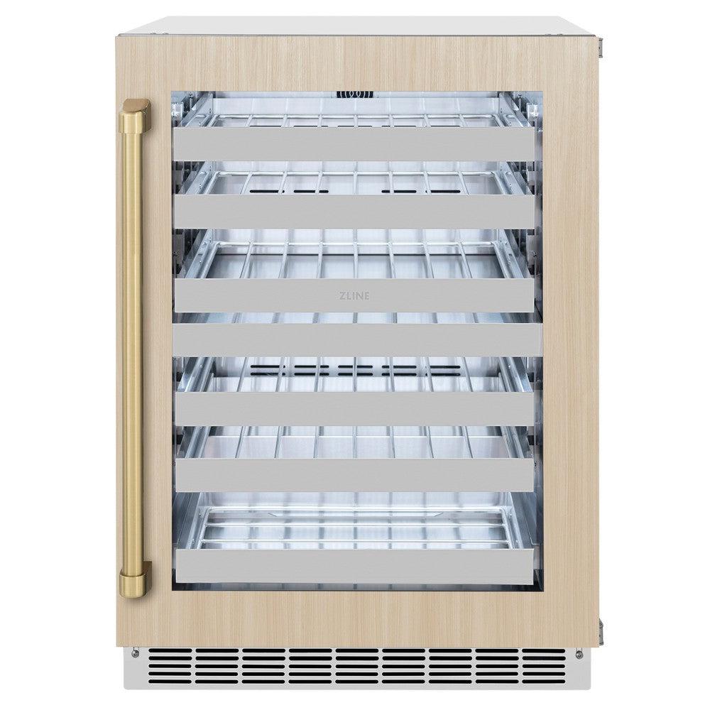 Autograph Edition 24 In. Touchstone Dual Zone 44 Bottle Wine Cooler With Panel Ready Glass Door And Champagne Bronze Handle RWDPOZ24CB