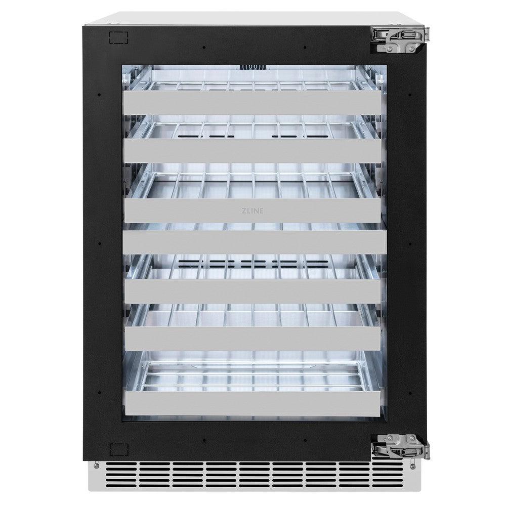 Autograph Edition 24 In. Touchstone Dual Zone 44 Bottle Wine Cooler With Panel Ready Glass Door And Champagne Bronze Handle RWDPOZ24CB