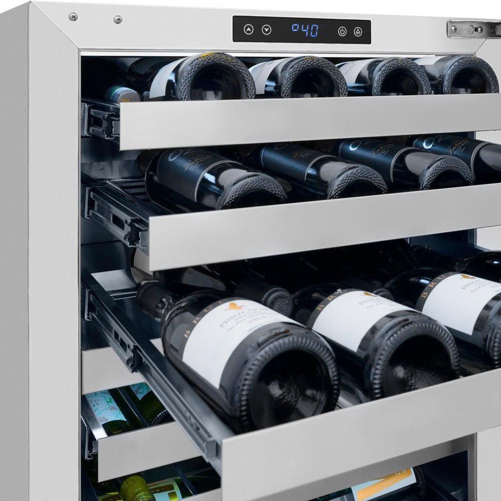 Autograph Edition 24 In. Touchstone Dual Zone 44 Bottle Wine Cooler With Panel Ready Glass Door And Champagne Bronze Handle RWDPOZ24CB