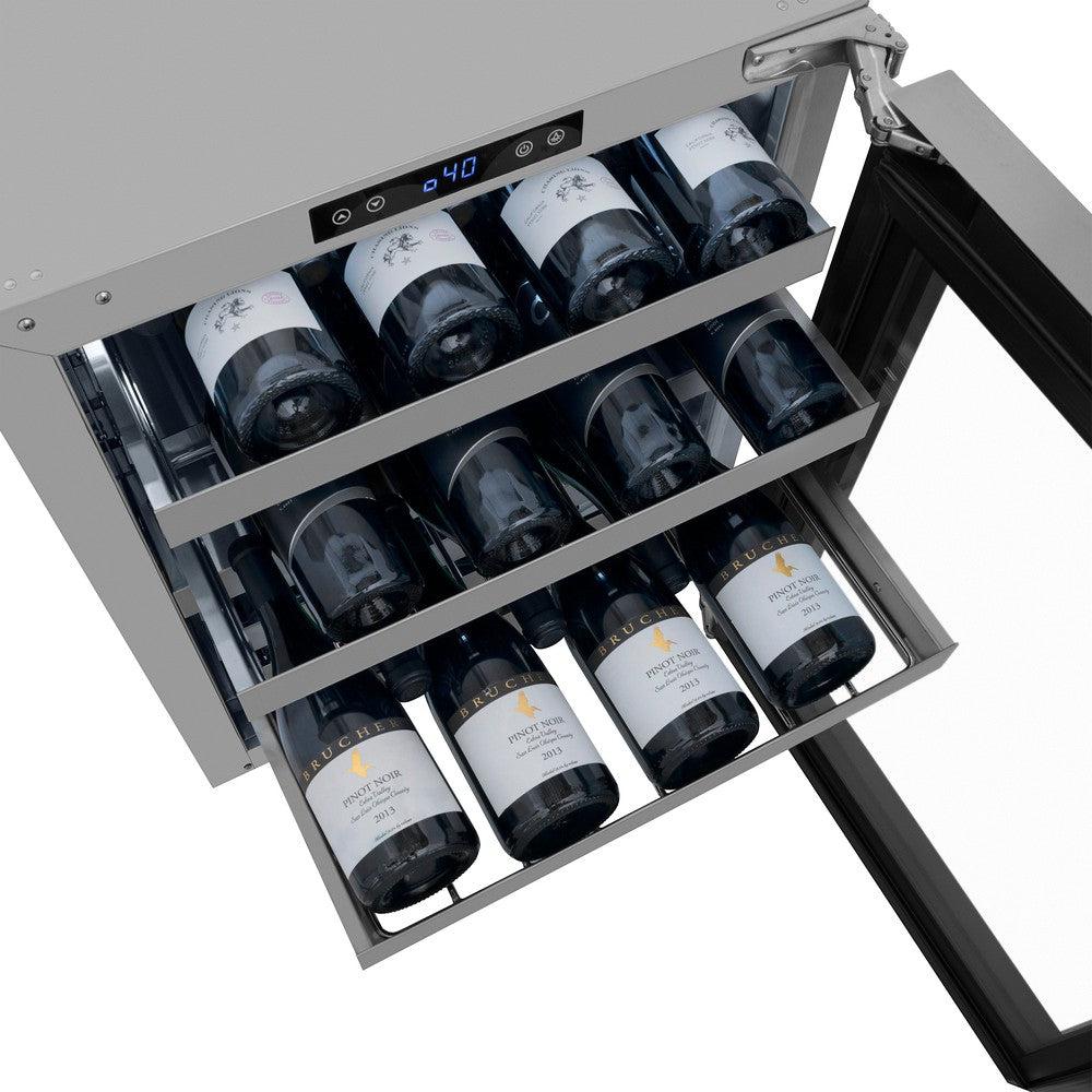 Autograph Edition 24 In. Touchstone Dual Zone 44 Bottle Wine Cooler With Panel Ready Glass Door And Champagne Bronze Handle RWDPOZ24CB