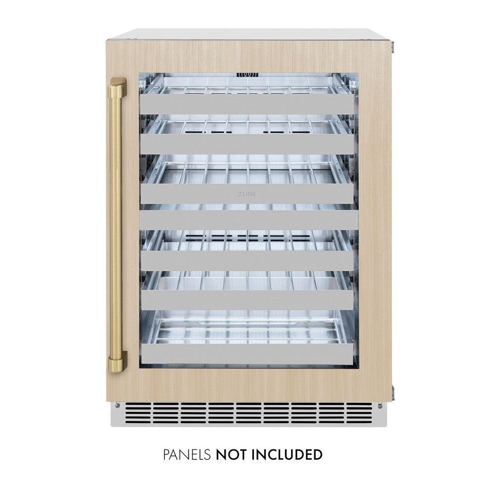 Autograph Edition 24 In. Touchstone Dual Zone 44 Bottle Wine Cooler With Panel Ready Glass Door And Champagne Bronze Handle RWDPOZ24CB