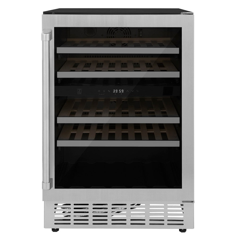 24"Monument Dual Zone 44-Bottle Wine Cooler in Stainless Steel RWVUD24