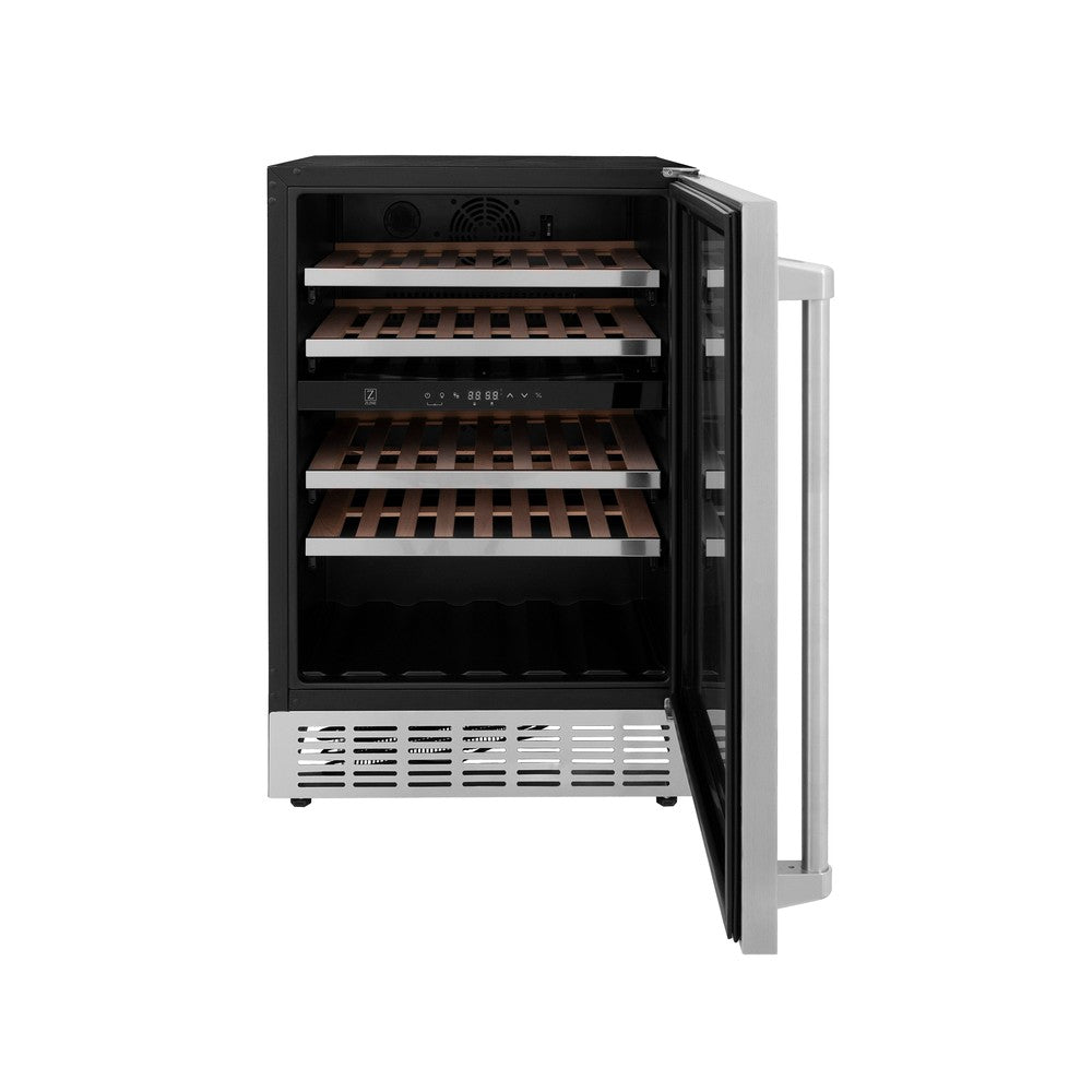 24"Monument Dual Zone 44-Bottle Wine Cooler in Stainless Steel RWVUD24