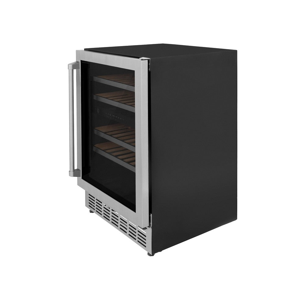 24"Monument Dual Zone 44-Bottle Wine Cooler in Stainless Steel RWVUD24