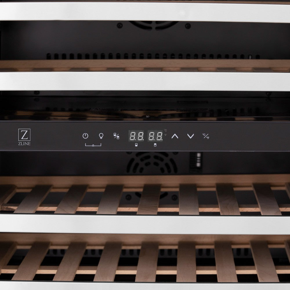 24"Monument Dual Zone 44-Bottle Wine Cooler in Stainless Steel RWVUD24