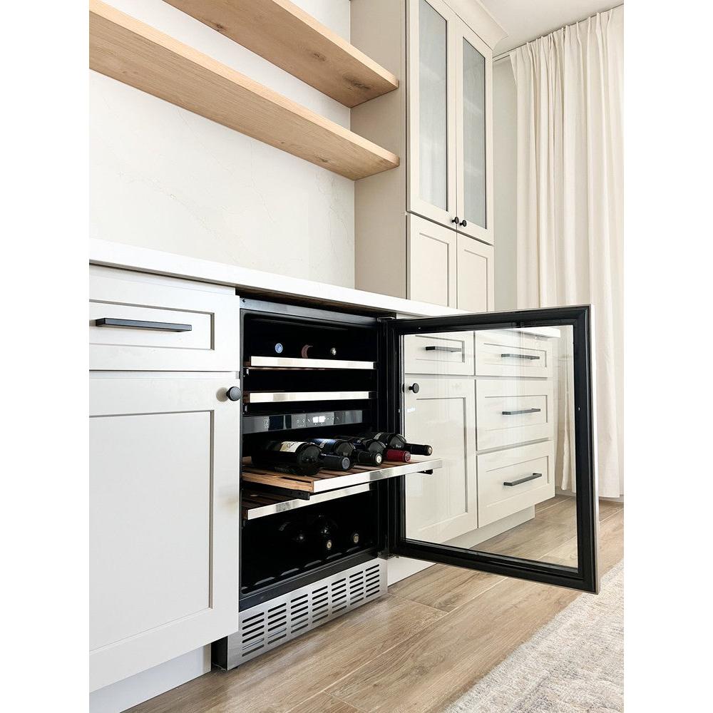 24"Monument Dual Zone 44-Bottle Wine Cooler in Stainless Steel RWVUD24