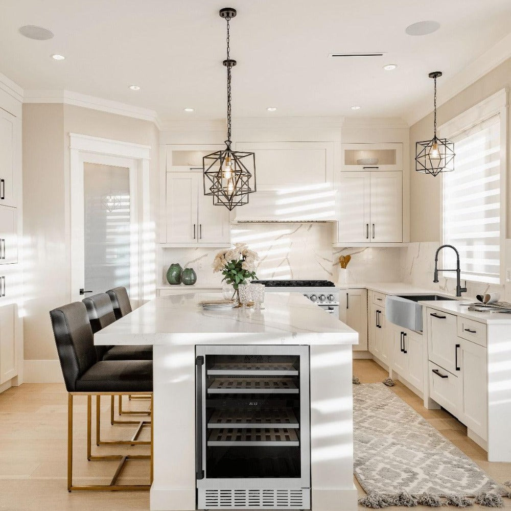 24"Monument Autograph Edition Dual Zone 44-Bottle Wine Cooler in Stainless Steel with Matte Black Accents RWVZUD24MB