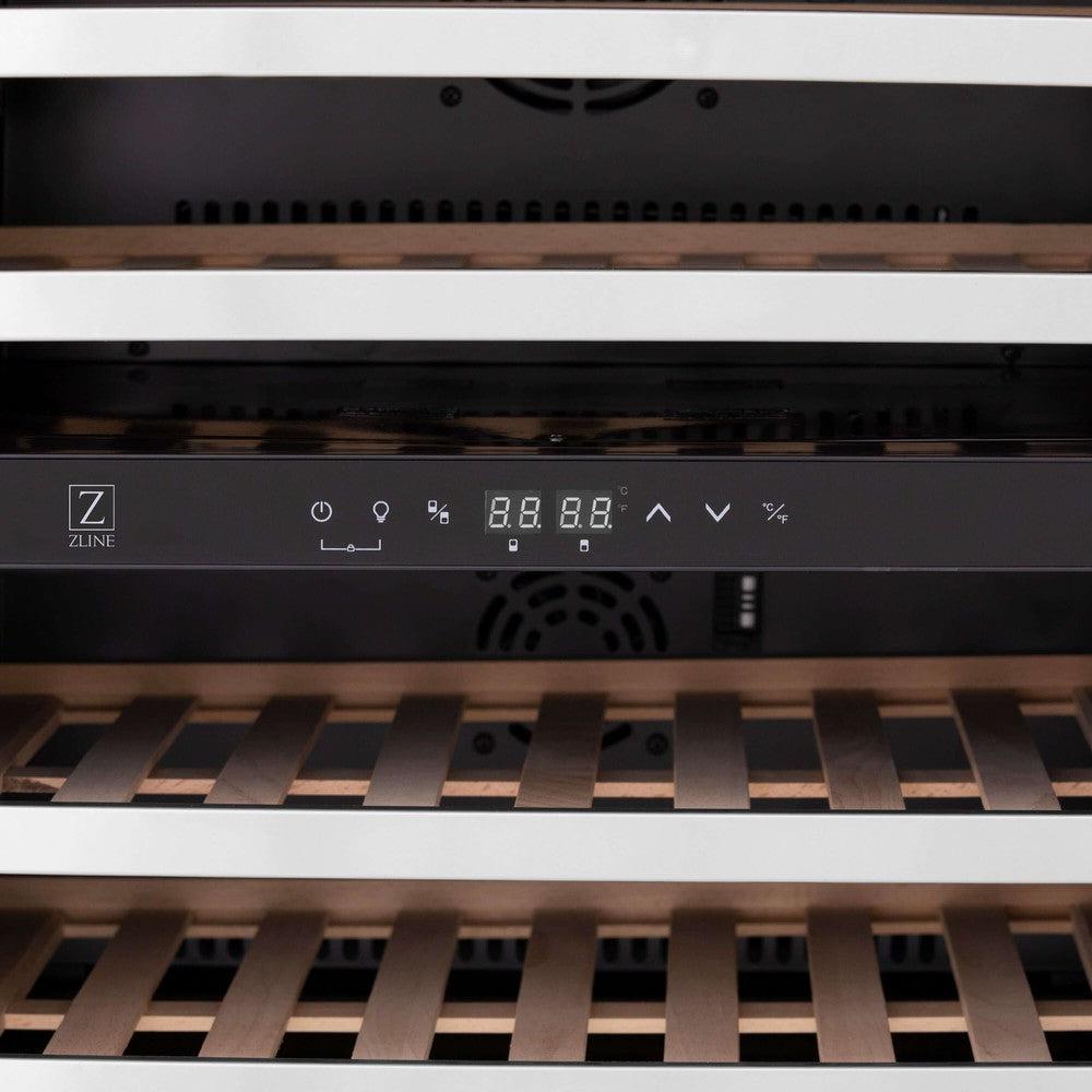 24"Monument Autograph Edition Dual Zone 44-Bottle Wine Cooler in Stainless Steel with Matte Black Accents RWVZUD24MB