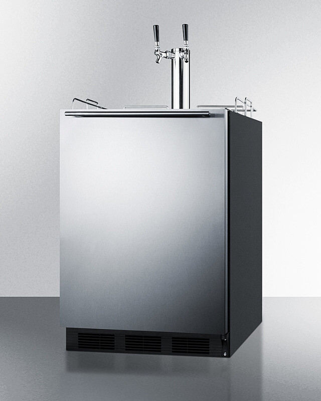 24" Wide Built-In Cold Brew Coffee Kegerator, ADA Compliant SBC58BLBIADACFTWIN