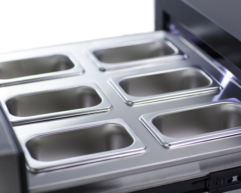 24" Wide Built-In Commercial Beverage Refrigerator With Top Drawer SCR615TD