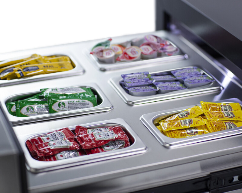 24" Wide Built-In Commercial Beverage Refrigerator With Top Drawer SCR615TD