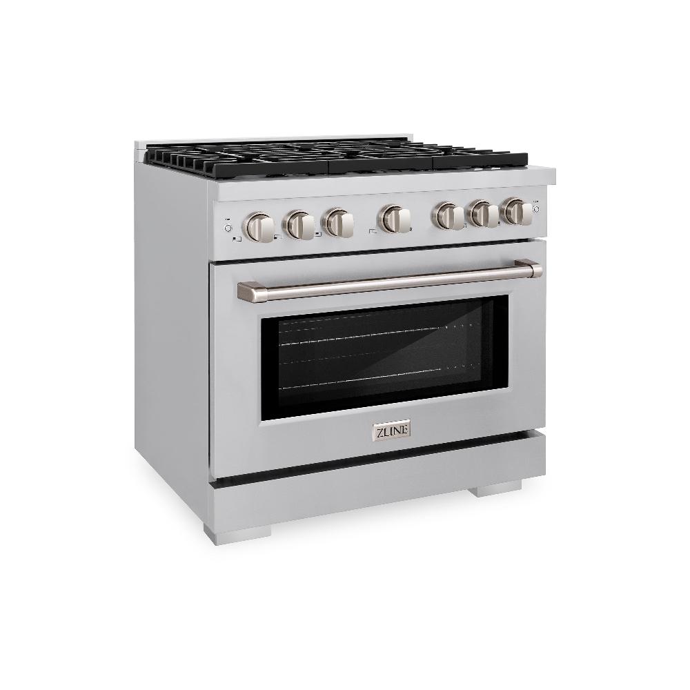 36 in. 5.2 cu. ft. Paramount Dual Fuel Range with 6 Burner Gas Cooktop and Electric Convection Oven SDR36