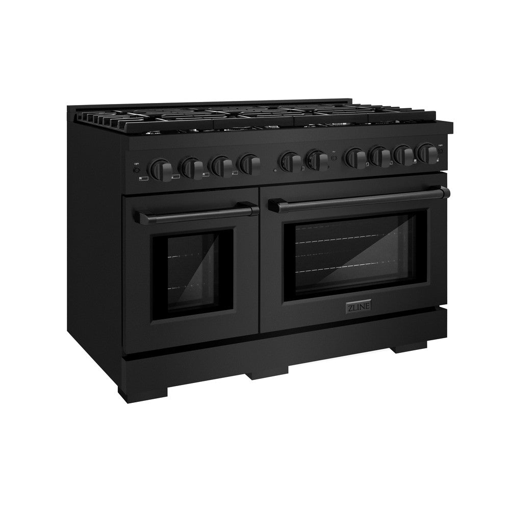 48 in. 6.7 cu. ft. Paramount Double Oven Dual Fuel Range with 8 Burner Gas Cooktop SDRB48